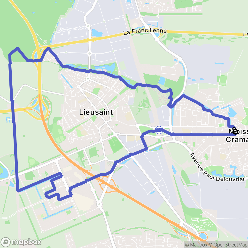 Moissy-Cramayel : carte du parcours de randonnée - France