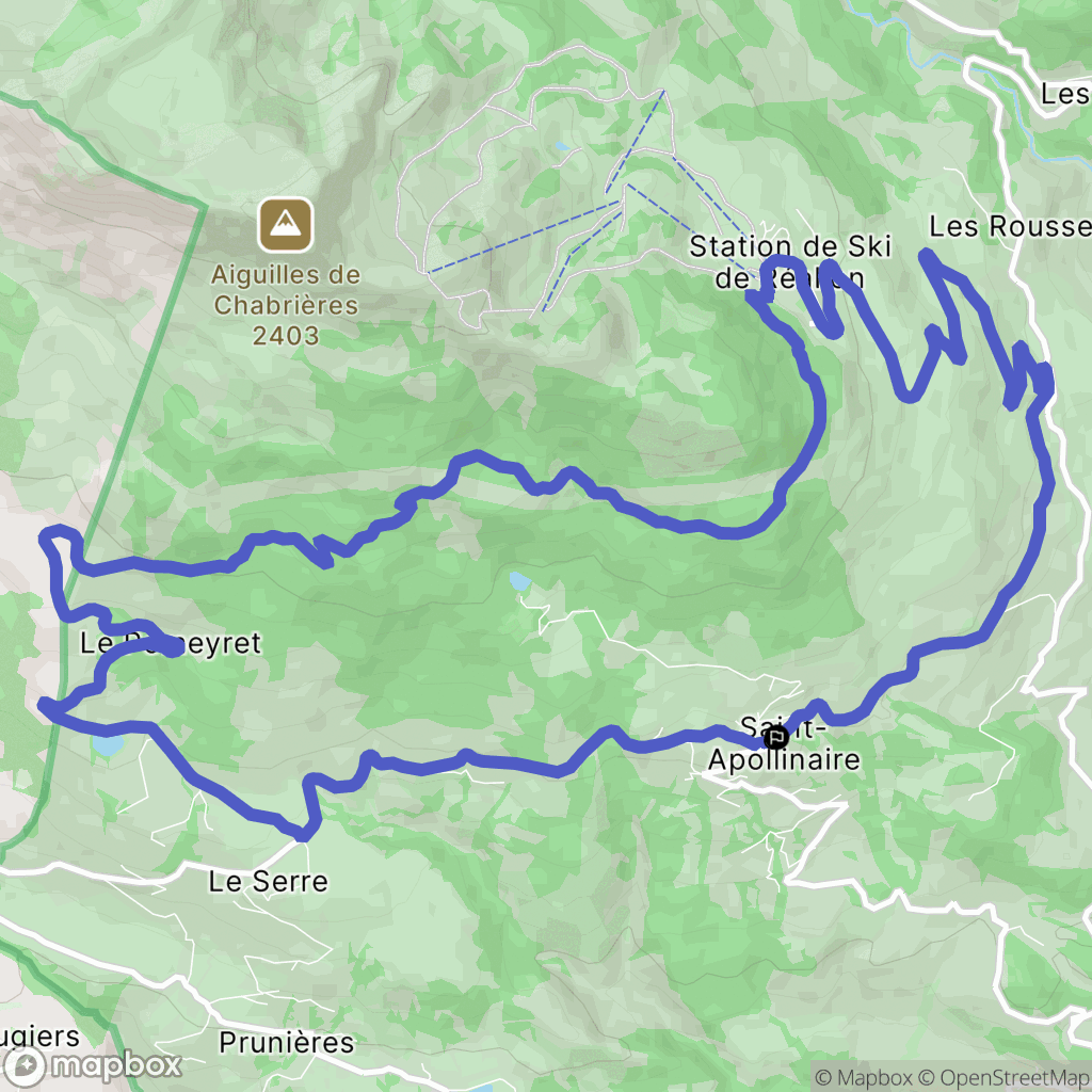 Saint-Apollinaire : carte du parcours de randonnée - France