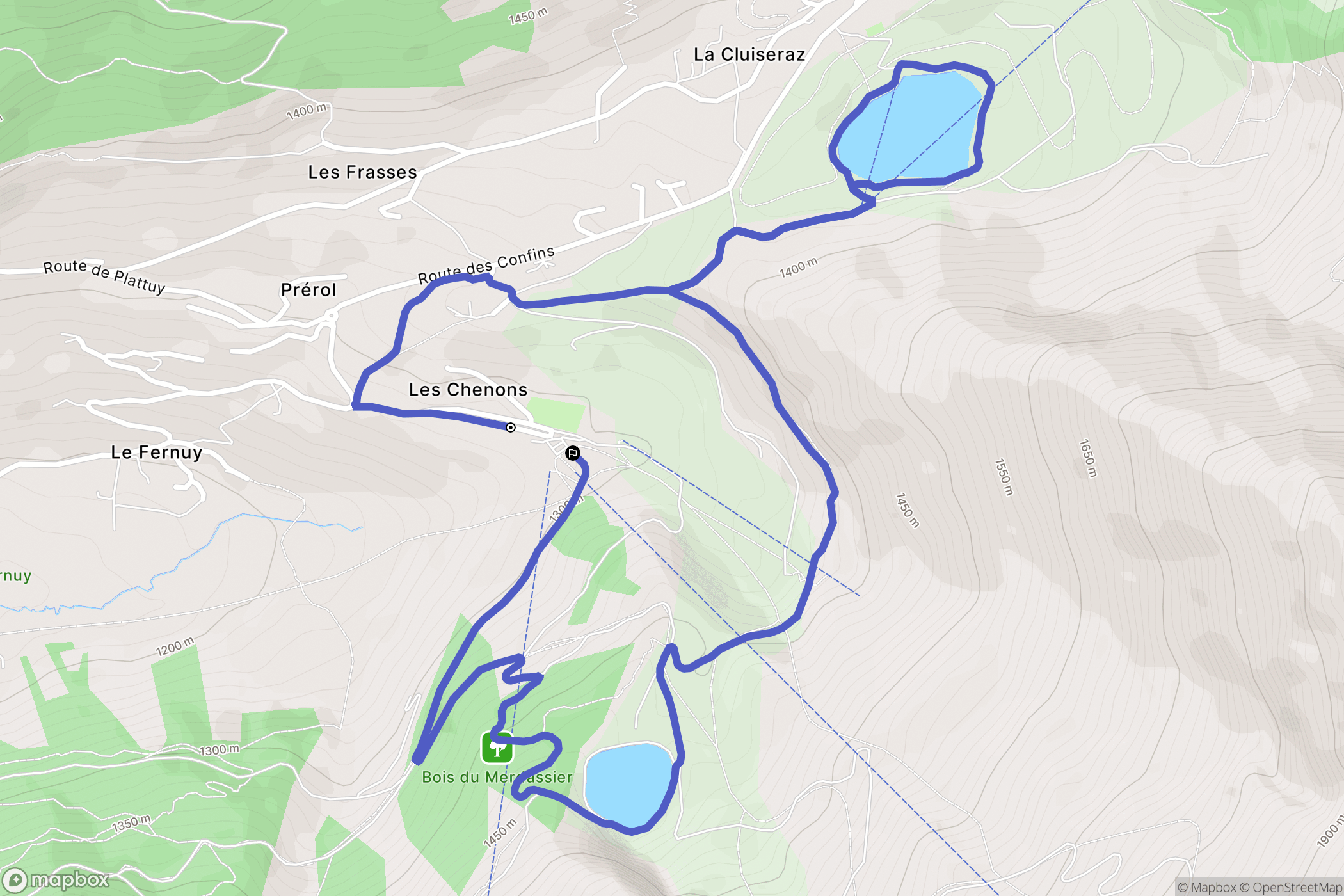 La Clusaz : carte du parcours de randonnée - France