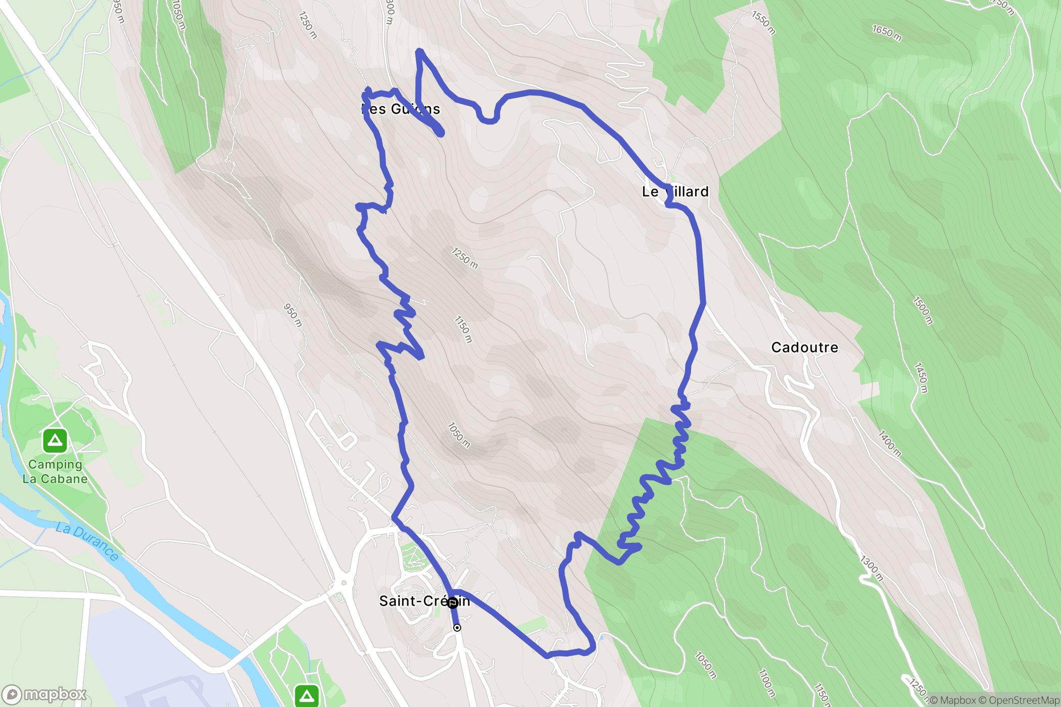 Saint-Crepin : carte du parcours de randonnée - France