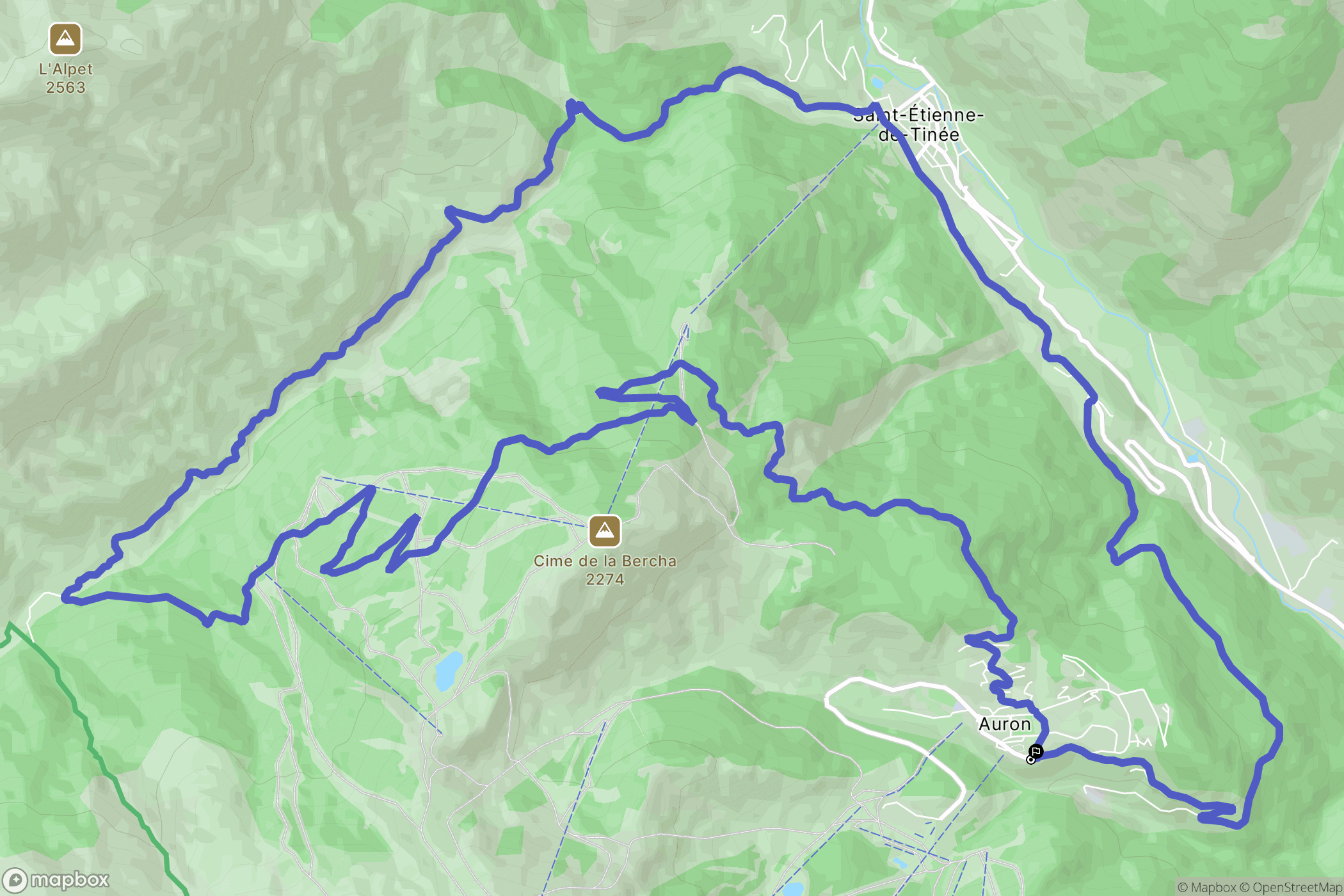Saint-Étienne-de-Tinée : carte du parcours de randonnée - France