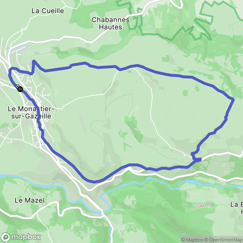 Le Monastier-sur-Gazeille : carte du parcours de randonnée - France
