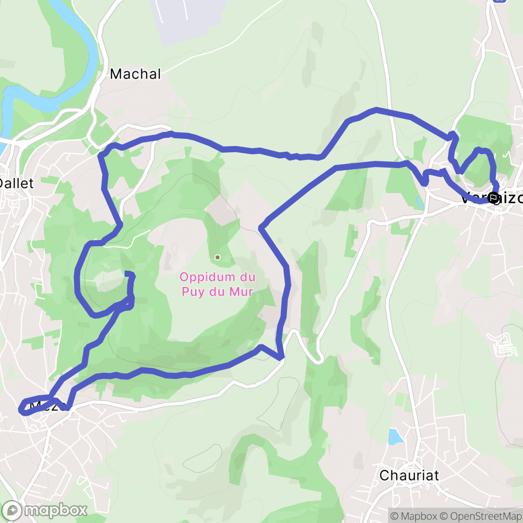 Vertaizon : carte du parcours de randonnée - France