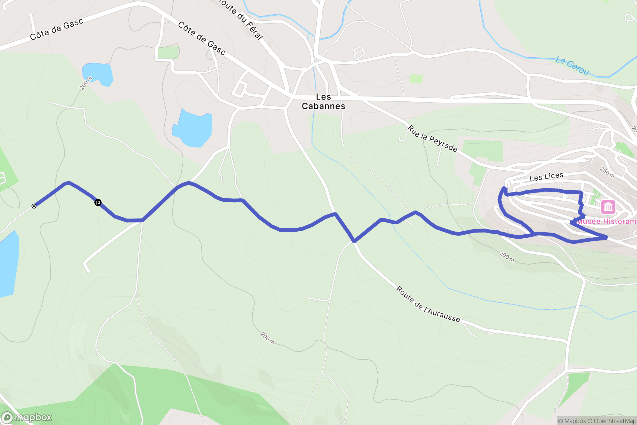 Les Cabannes : carte du parcours de randonnée - France