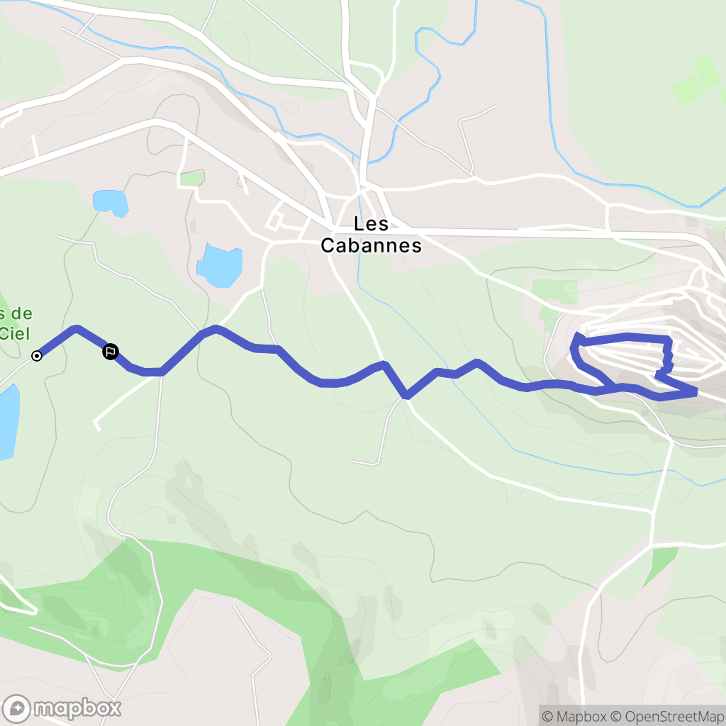 Les Cabannes : carte du parcours de randonnée - France