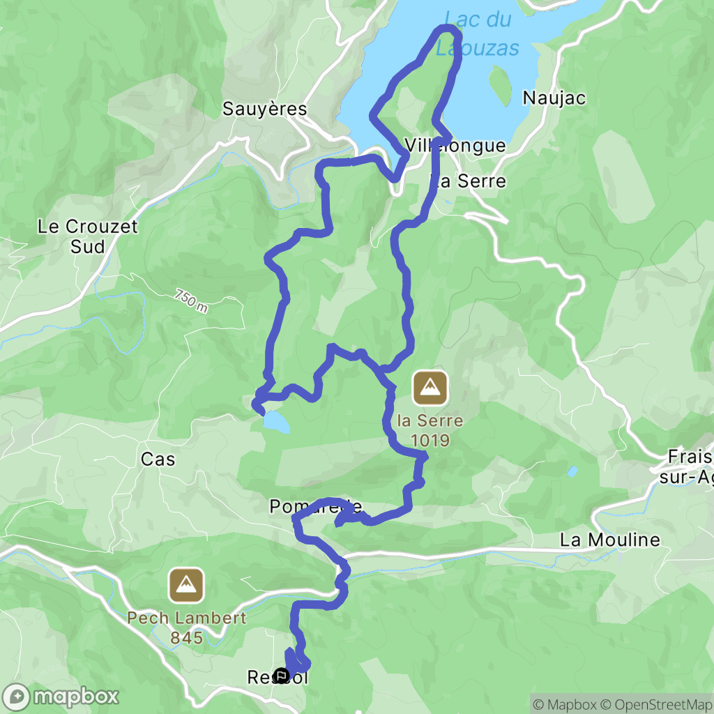 Fraisse-sur-Agout : carte du parcours de randonnée - France