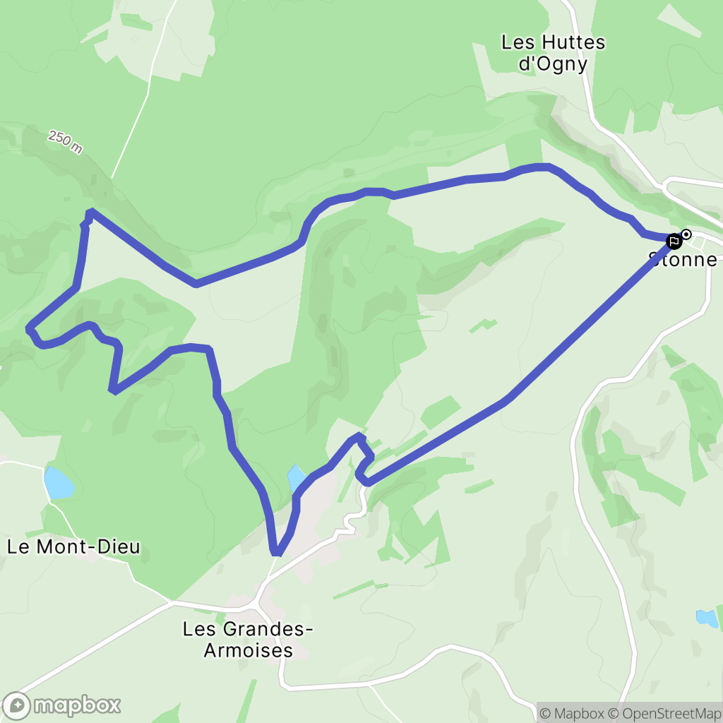 Stonne : carte du parcours de randonnée - France