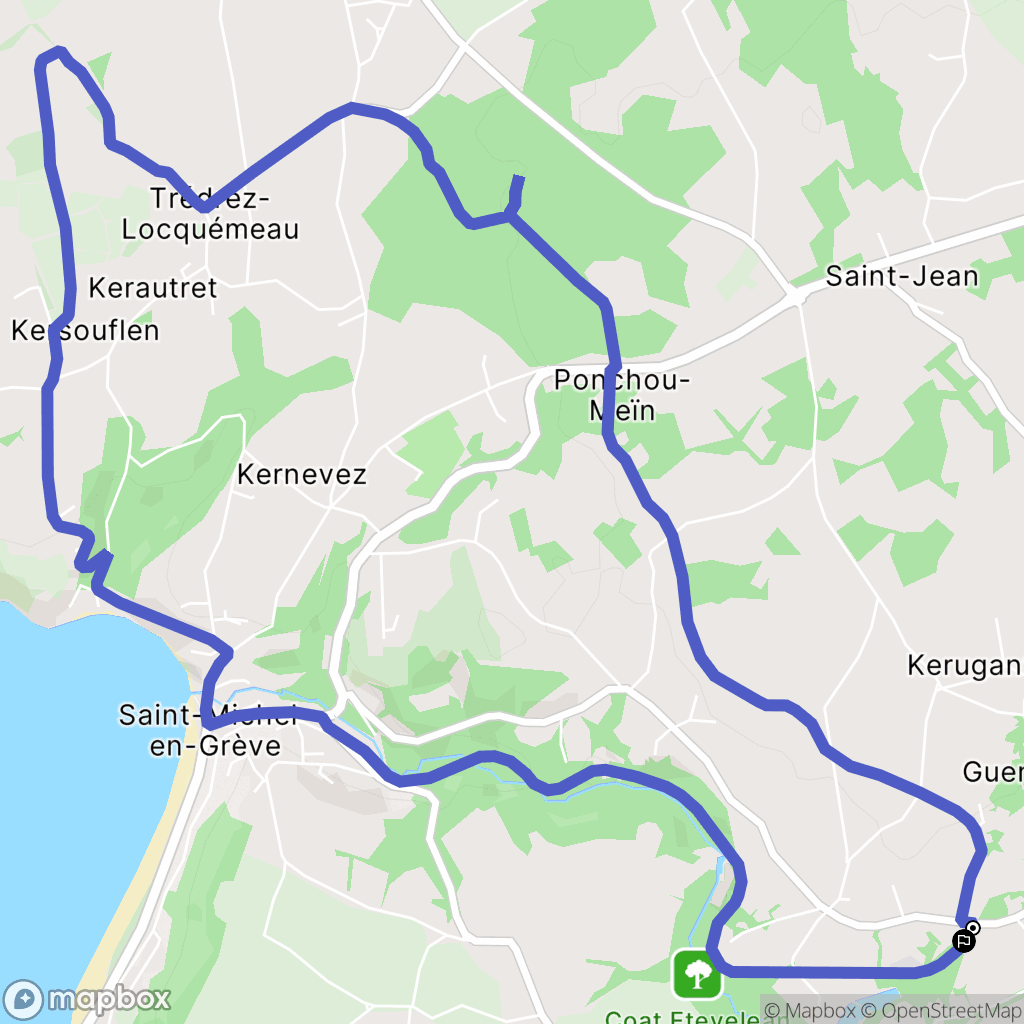 Ploumilliau : carte du parcours de randonnée - France