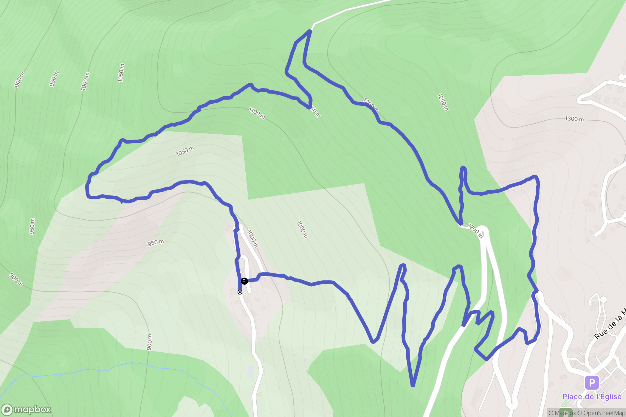 Saint-Marcel : carte du parcours de randonnée - France
