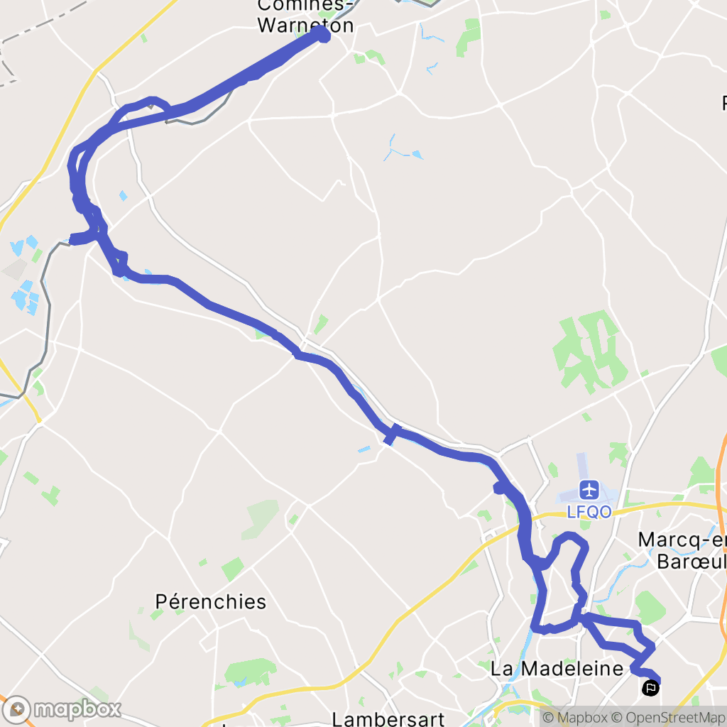 Marcq-en-Barœul : carte du parcours de randonnée - France