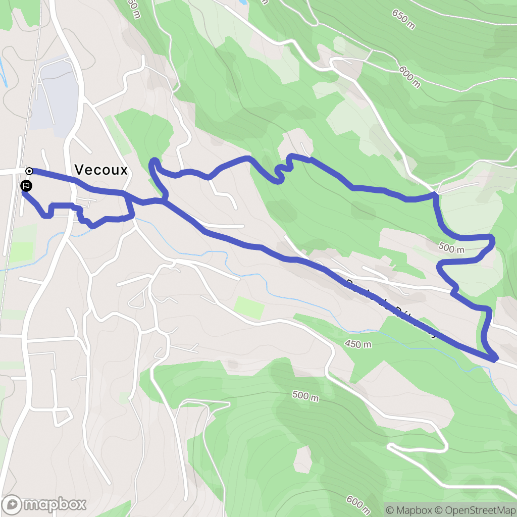 Vecoux : carte du parcours de randonnée - France