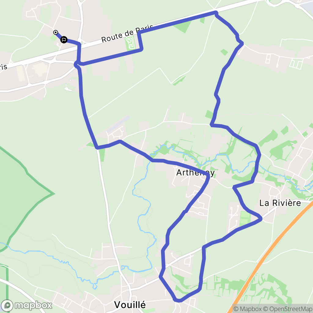 Chauray : carte du parcours de randonnée - France
