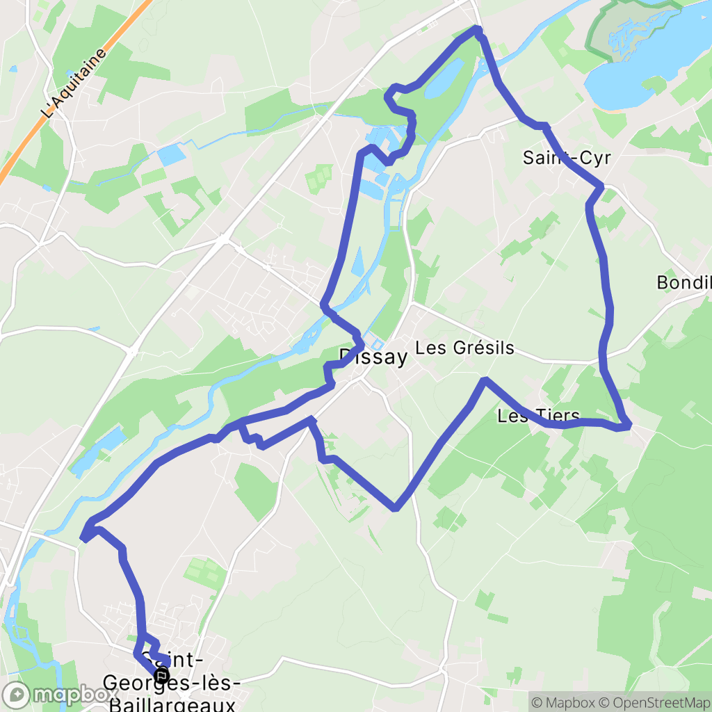 Saint-Georges-lès-Baillargeaux : carte du parcours de randonnée - France