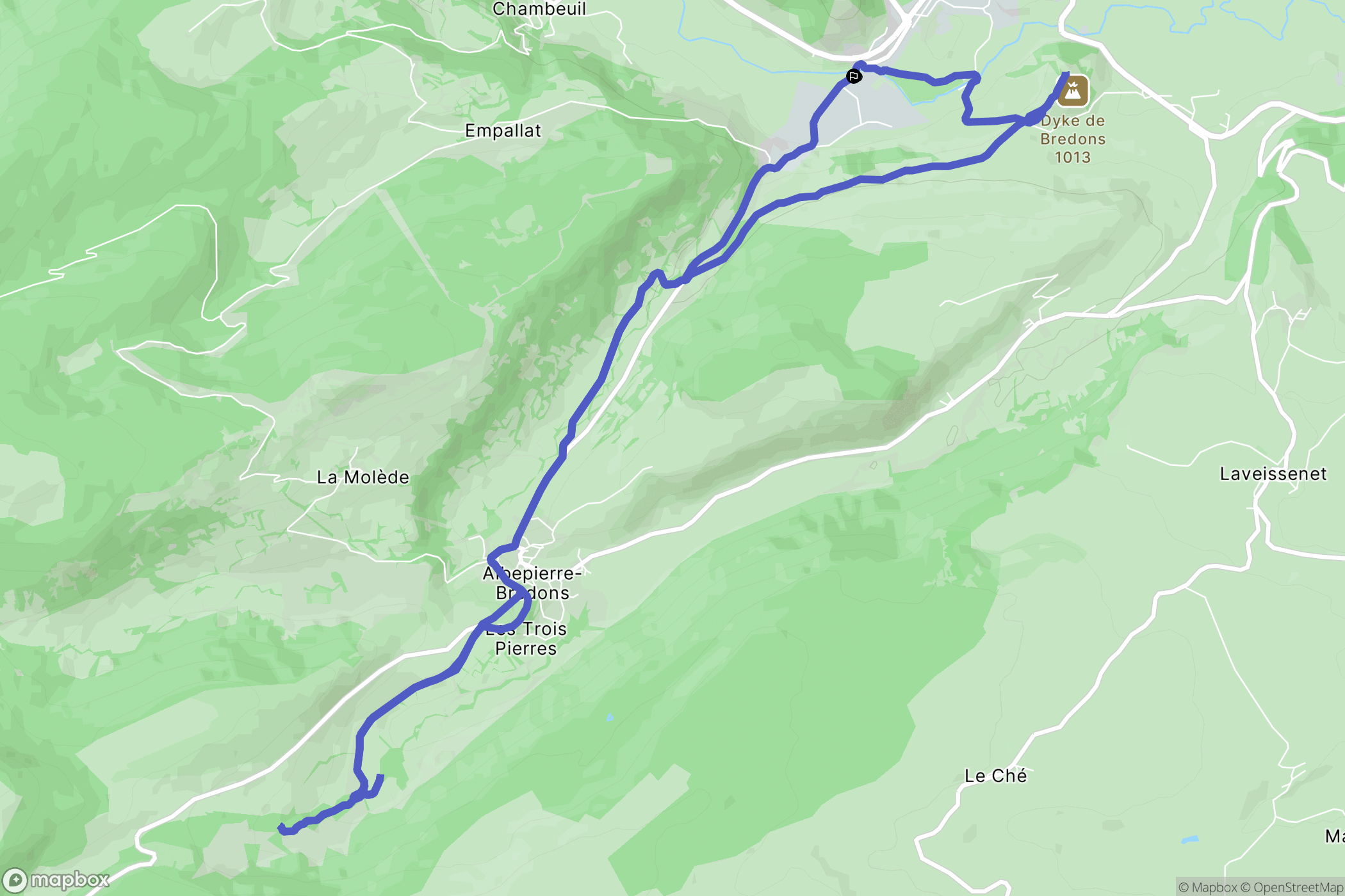 Murat : carte du parcours de randonnée - France