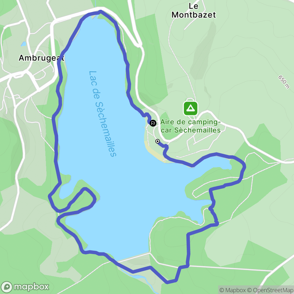 Ambrugeat : carte du parcours de randonnée - France
