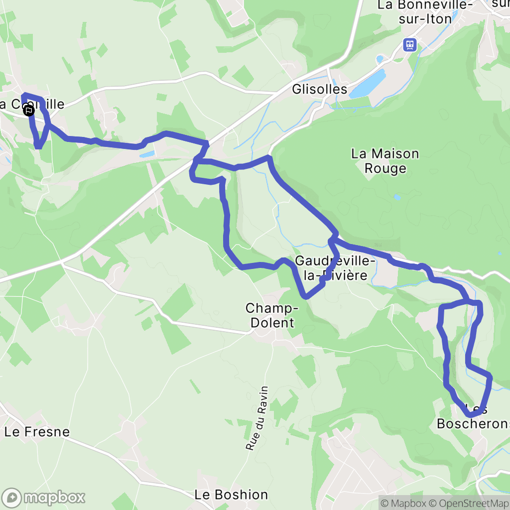 La Croisille : carte du parcours de randonnée - France