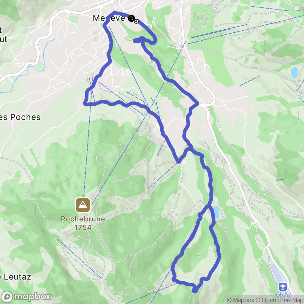 Megève : carte du parcours de randonnée - France