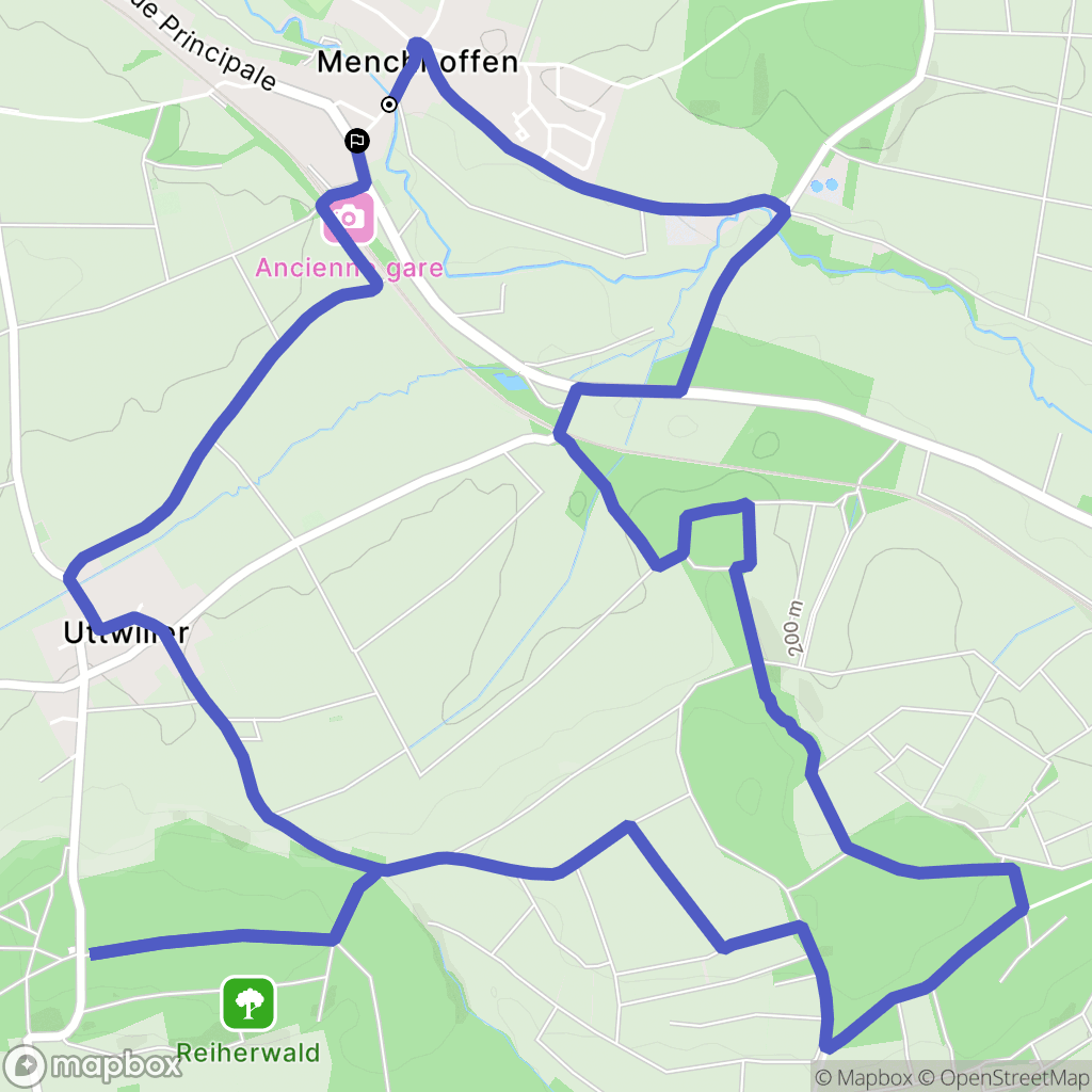 Menchhoffen : carte du parcours de randonnée - France