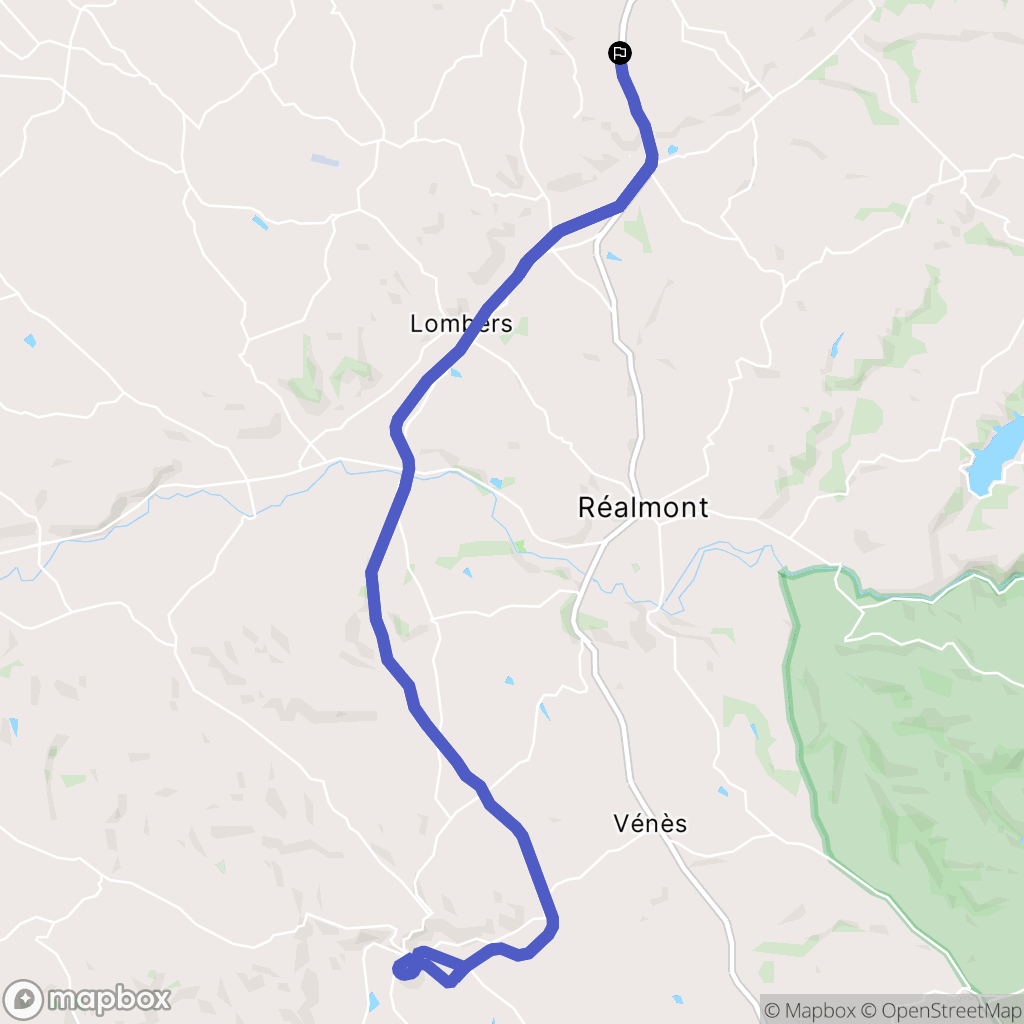 Dénat : carte du parcours de randonnée - France