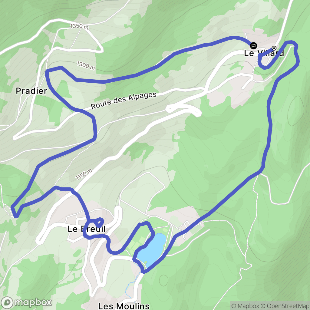 Hautecour : carte du parcours de randonnée - France