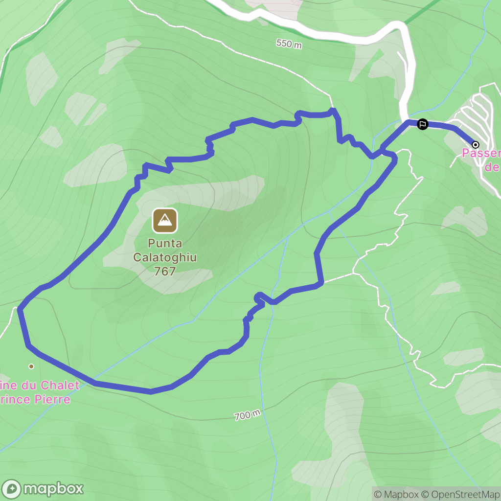 Calenzana : carte du parcours de randonnée - France
