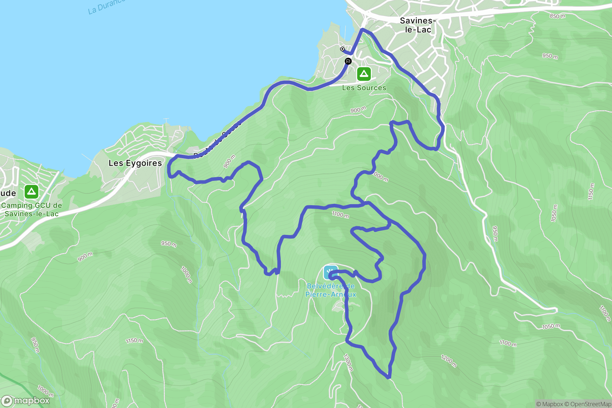 Savines-le-Lac : carte du parcours de randonnée - France