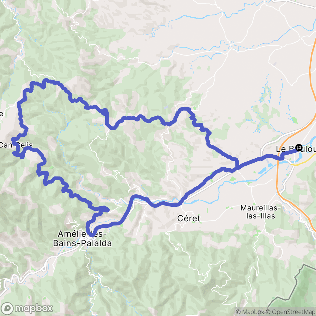 Le Boulou : carte du parcours de randonnée - France