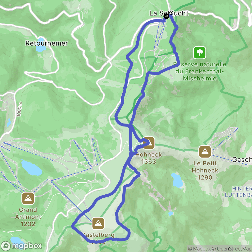 Le Valtin : carte du parcours de randonnée - France