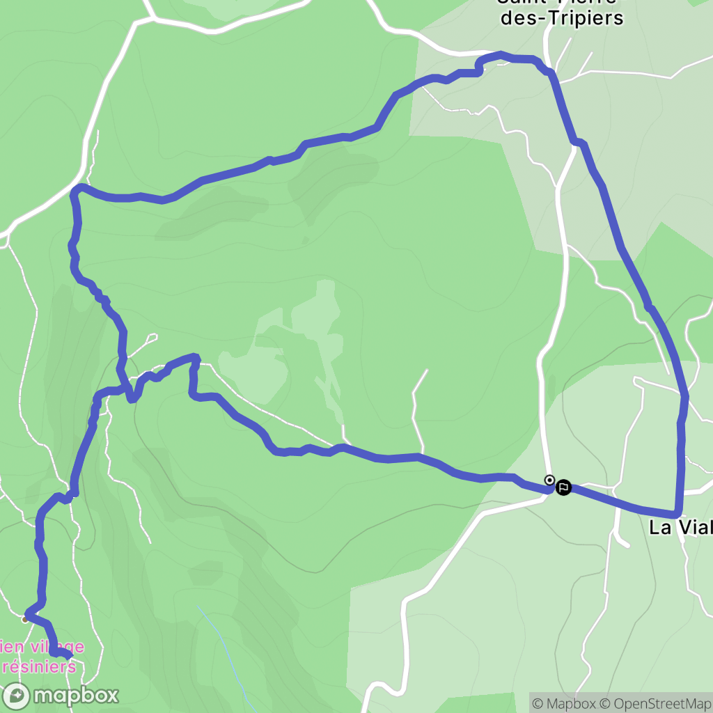 Saint-Pierre-des-Tripiers : carte du parcours de randonnée - France