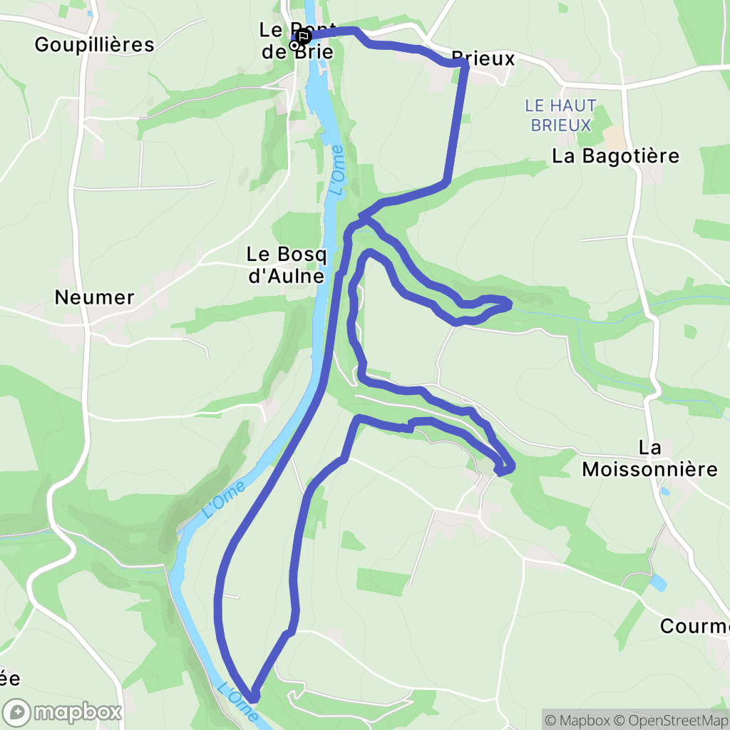 Montillières-sur-Orne : carte du parcours de randonnée - France