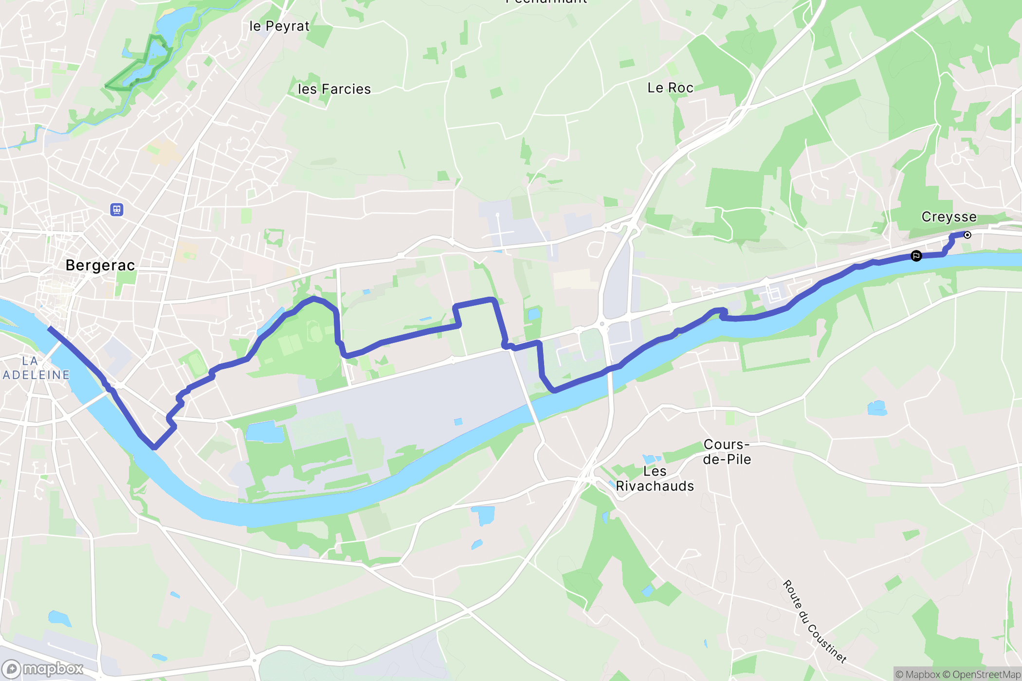 Creysse : carte du parcours de randonnée - France