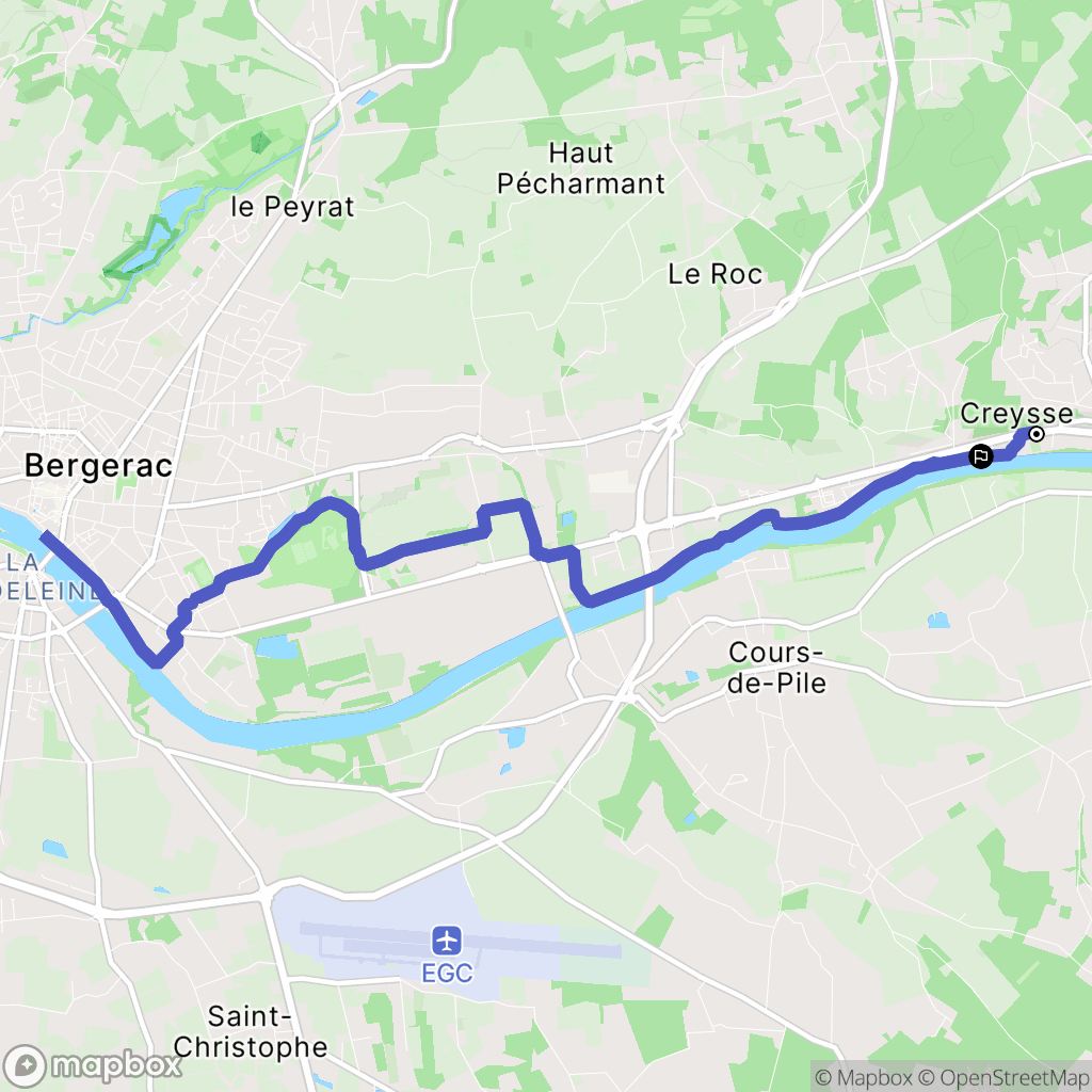 Creysse : carte du parcours de randonnée - France