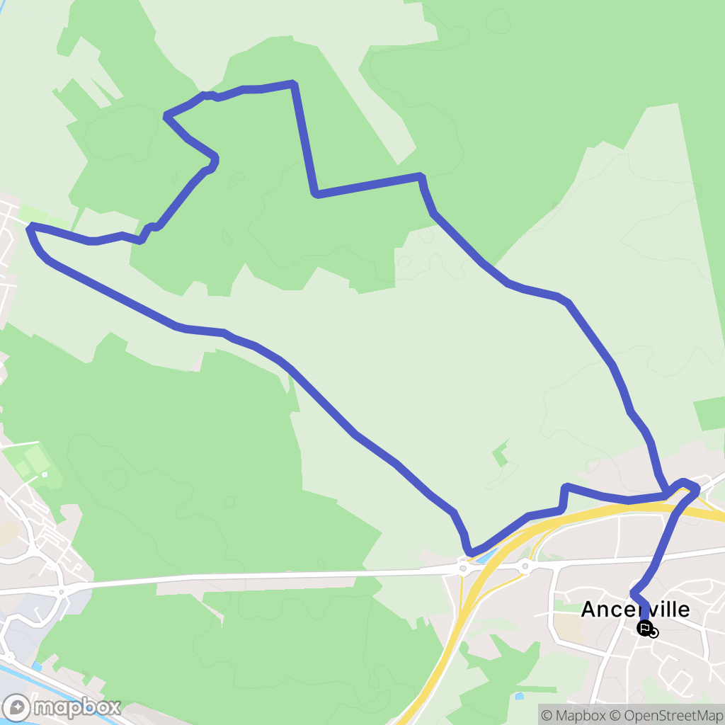 Ancerville : carte du parcours de randonnée - France