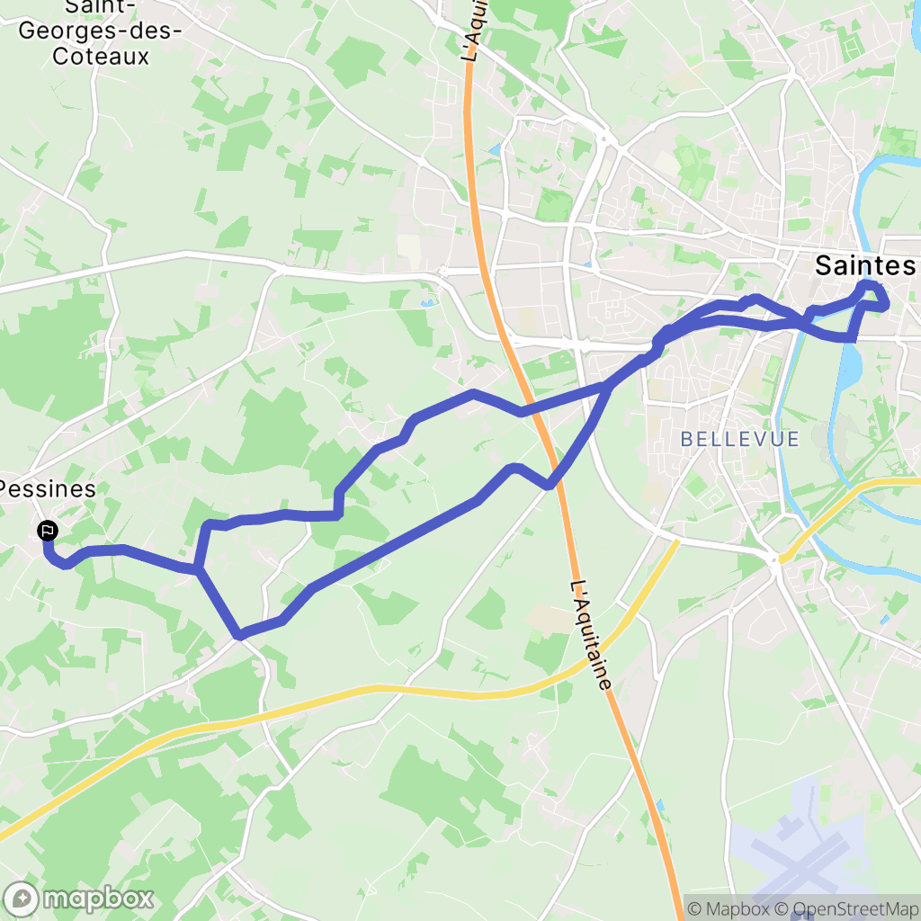Pessines : carte du parcours de randonnée - France