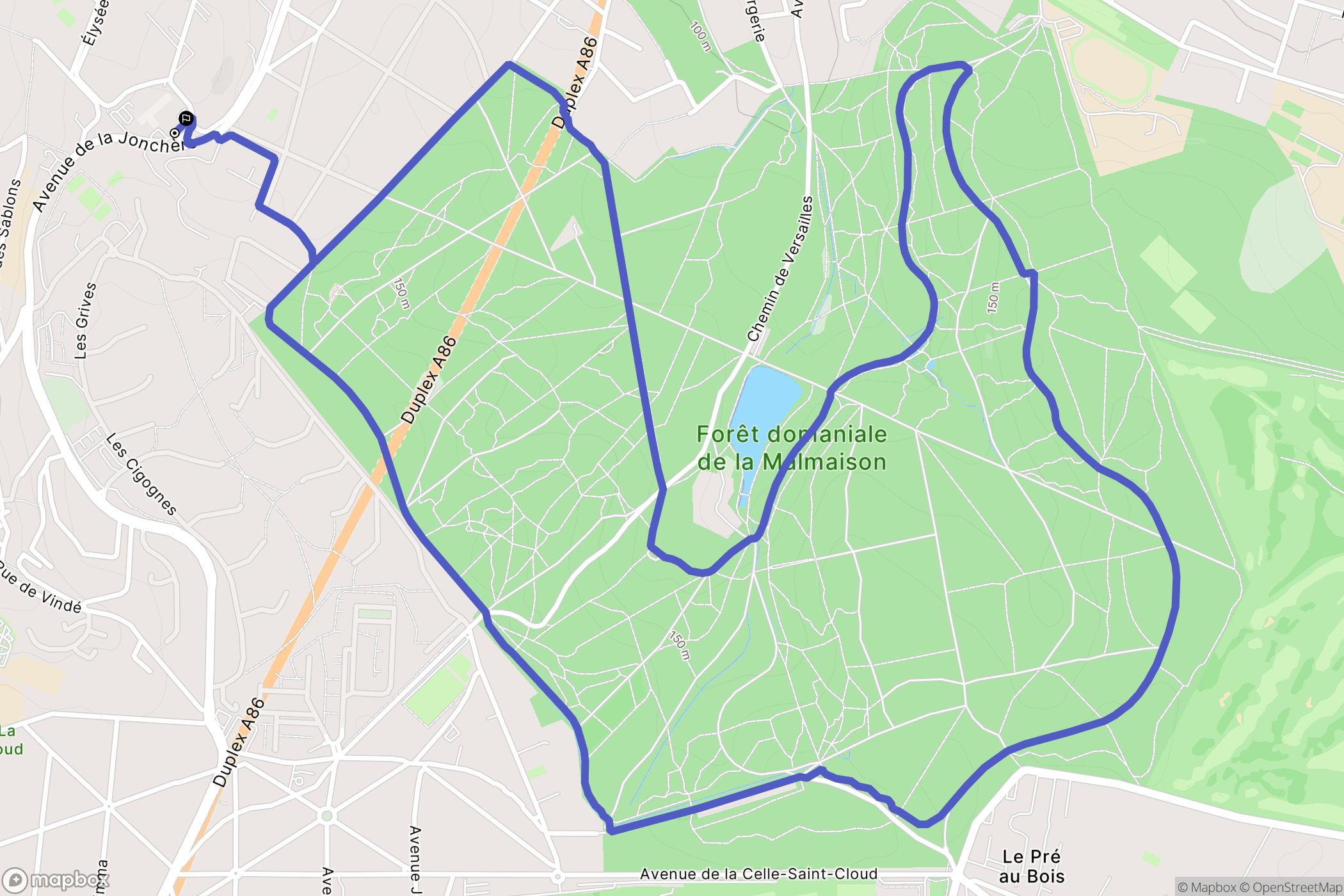 La Celle-Saint-Cloud : carte du parcours de randonnée - France