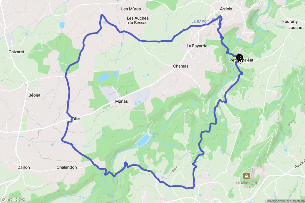 Eclassan : carte du parcours de randonnée - France