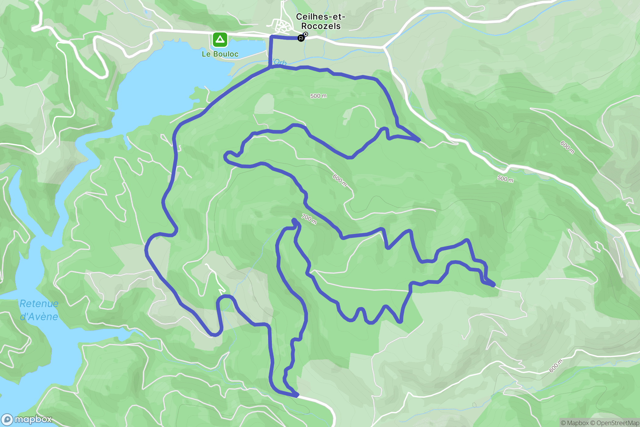 Ceilhes-et-Rocozels : carte du parcours de randonnée - France
