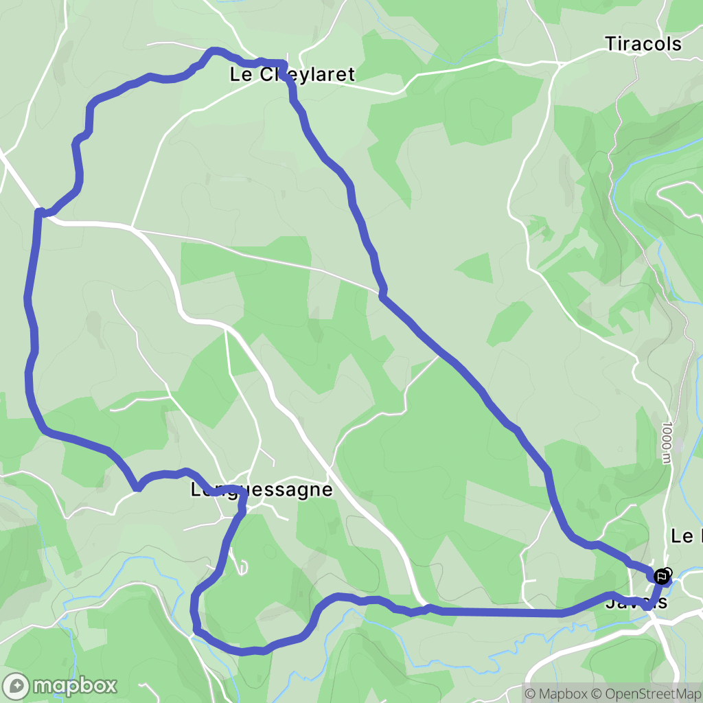 Peyre en Aubrac : carte du parcours de randonnée - France