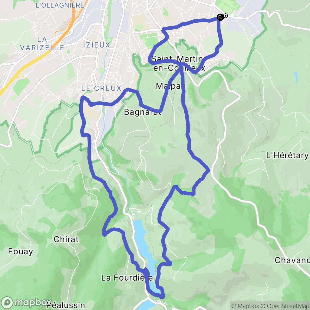 Saint-Chamond : carte du parcours de randonnée - France