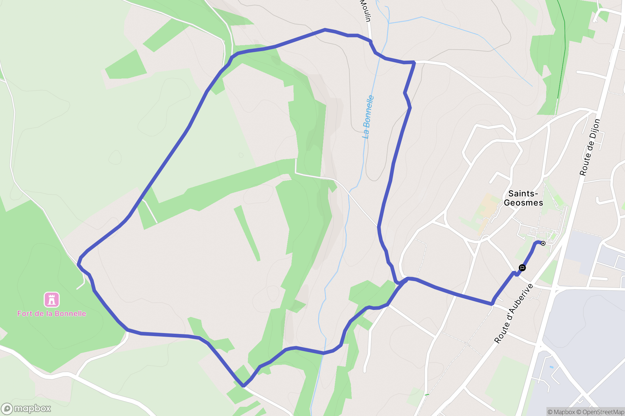 Saints-Geosmes : carte du parcours de randonnée - France