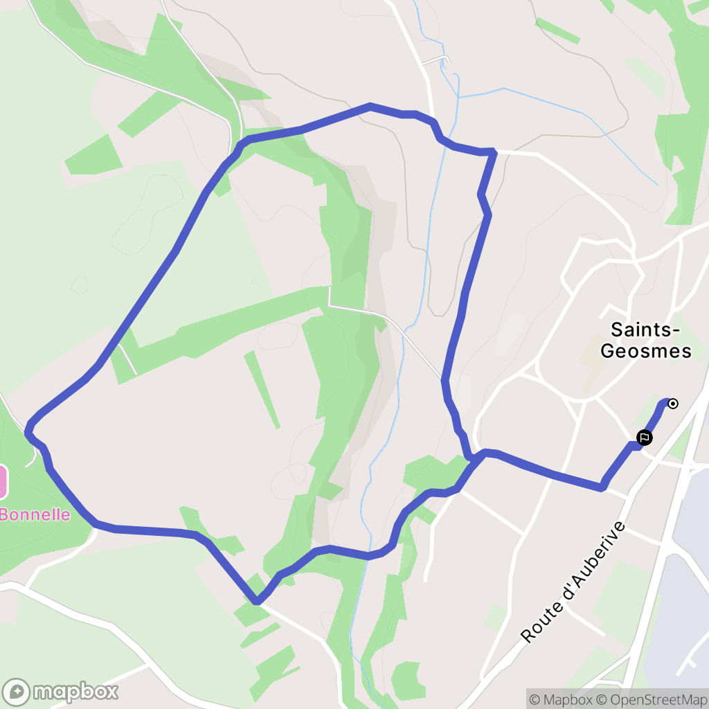 Saints-Geosmes : carte du parcours de randonnée - France