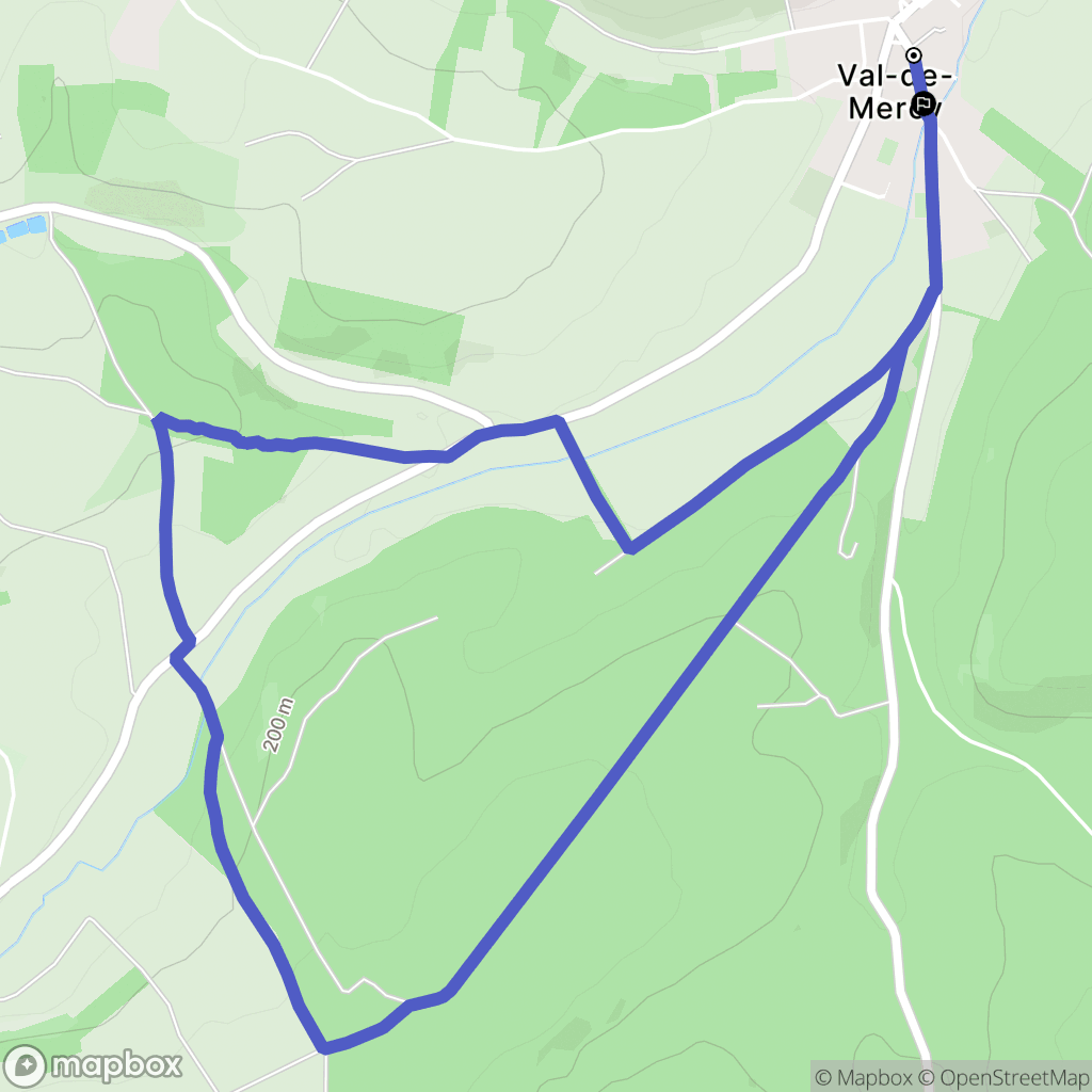 Val-de-Mercy : carte du parcours de randonnée - France