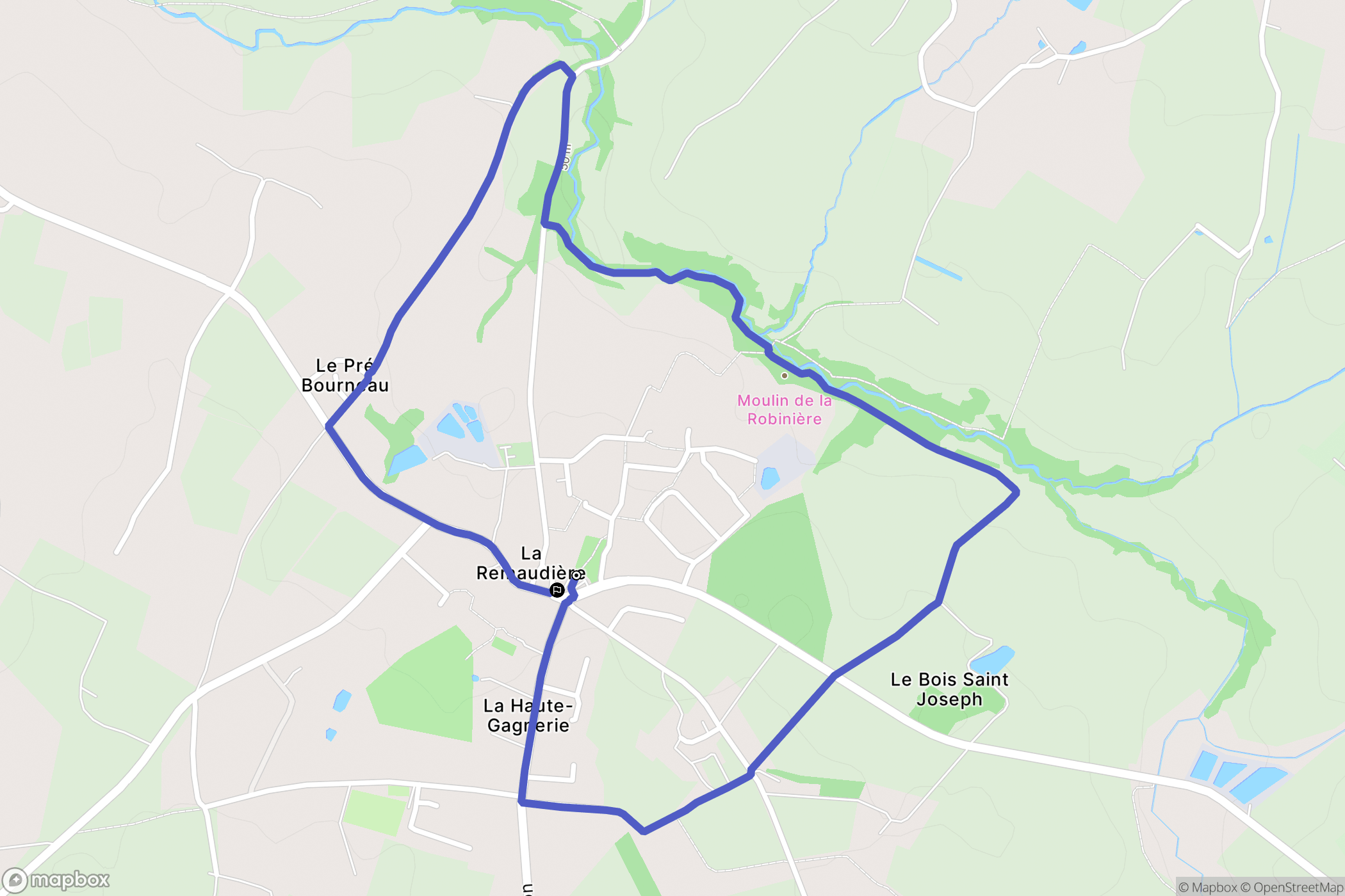La Remaudière : carte du parcours de randonnée - France