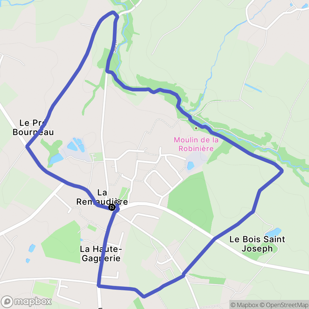 La Remaudière : carte du parcours de randonnée - France
