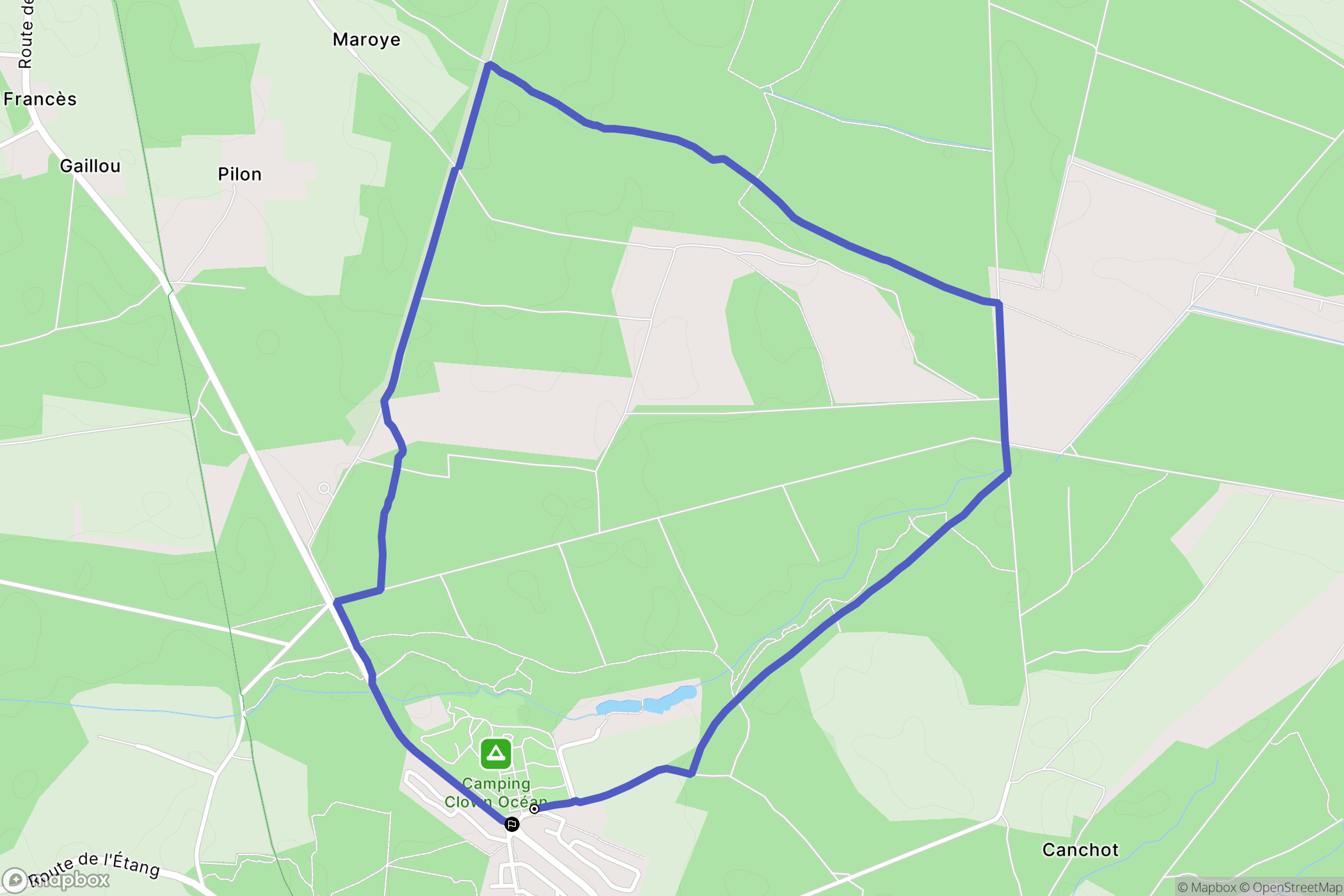 Tosse : carte du parcours de randonnée - France