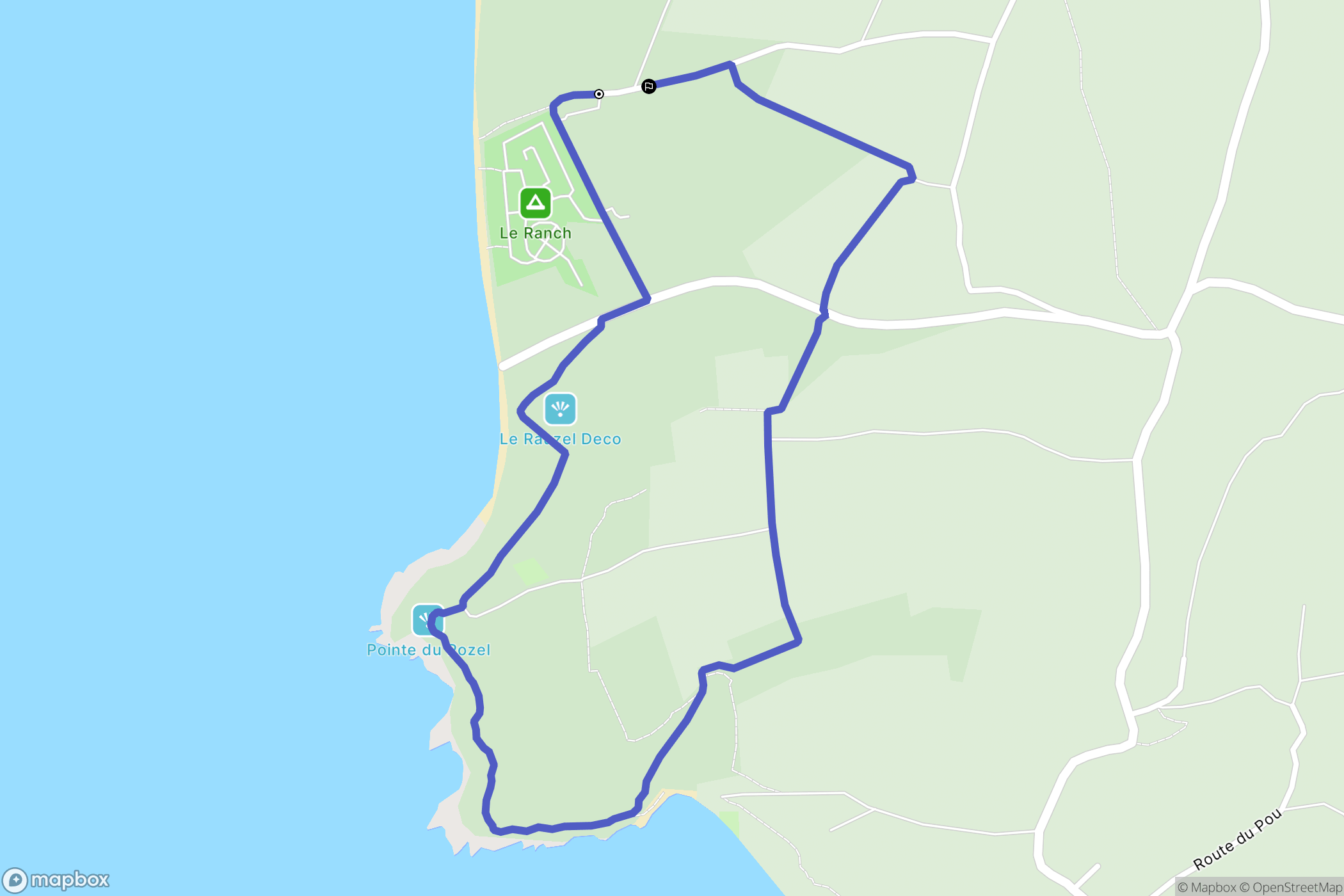 Le Rozel : carte du parcours de randonnée - France