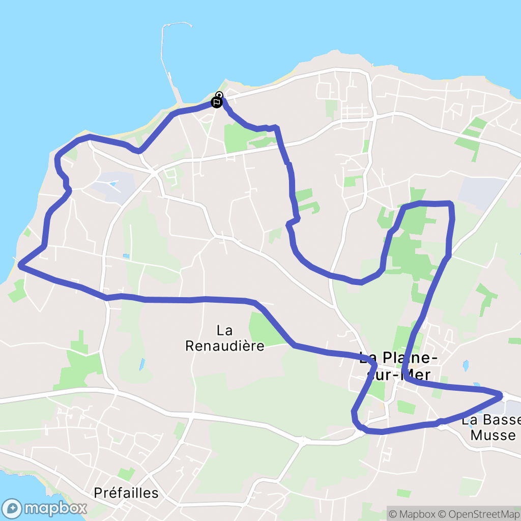 La Plaine-sur-Mer : carte du parcours de randonnée - France