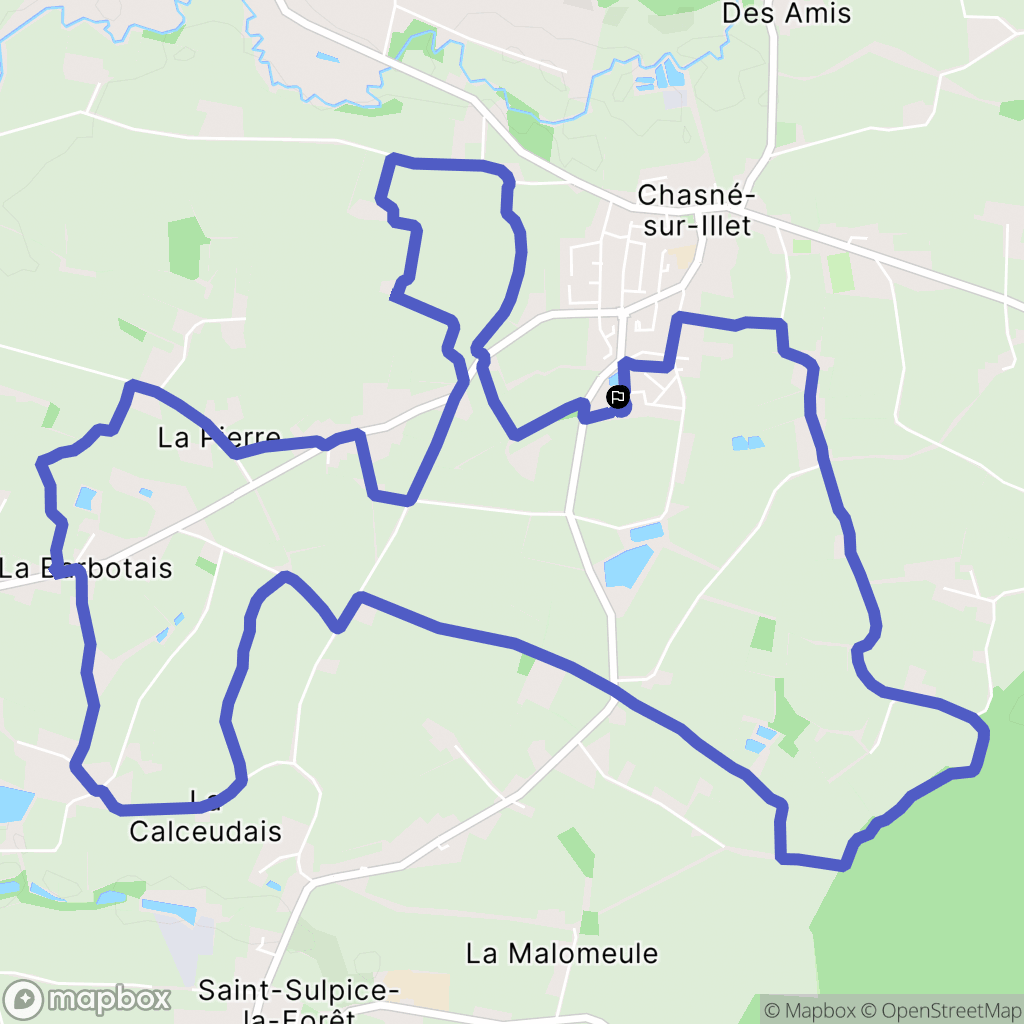 Chasné-sur-Illet : carte du parcours de randonnée - France