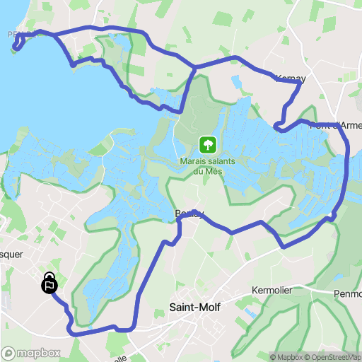 Mesquer : carte du parcours de randonnée - France