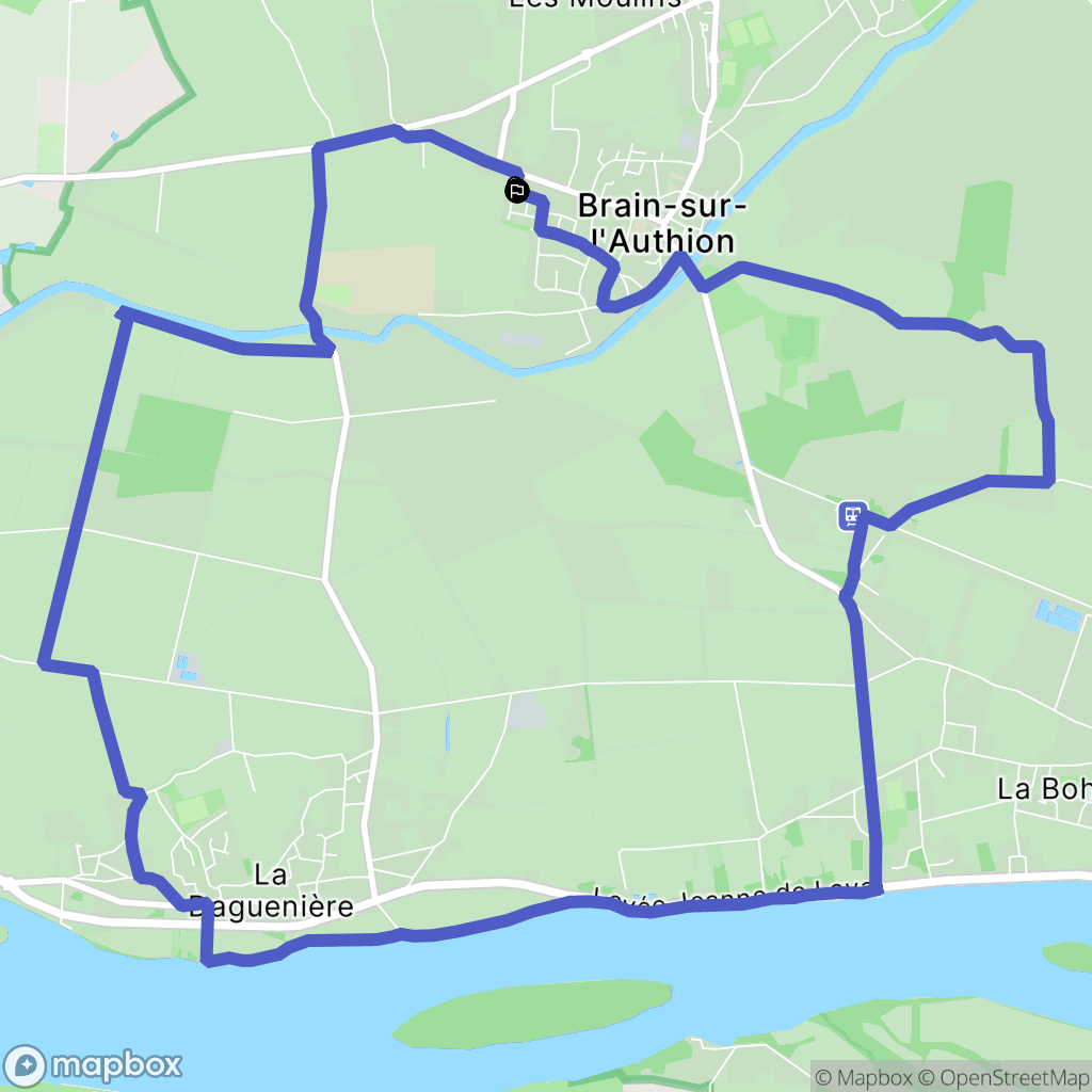 Loire-Authion : carte du parcours de randonnée - France